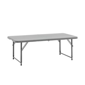Стол-чемодан складной 122*61*74 см с регулировкой высоты серый