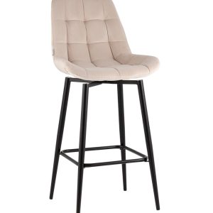 Стул барный Флекс с поворотным механизмом велюр бежевый