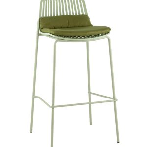 Стул барный Louran с подушкой зелёный