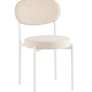 Стул Бриф SN велюр молочный каркас белый муар