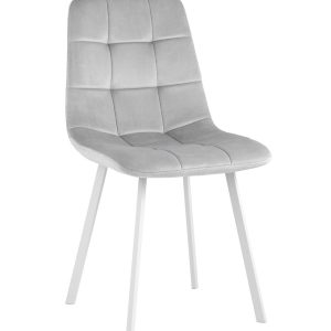 Стул Chilly велюр серебристый белые ножки