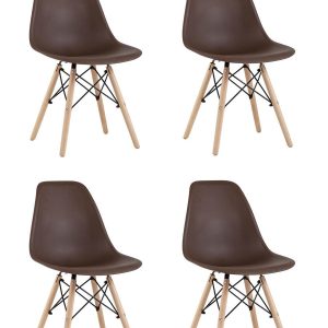 Стул Eames Style DSW коричневый x4 (разборный каркас)