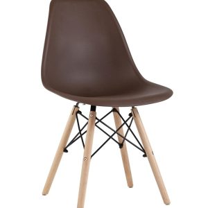 Стул Eames Style DSW коричневый (разборный каркас)