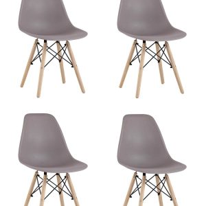 Стул Eames Style DSW темно-бежевый x4 (разборный каркас)