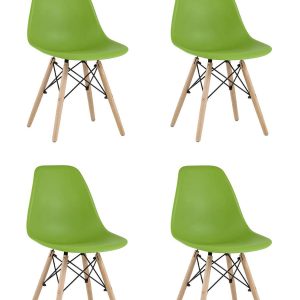 Стул Eames Style DSW зеленый x4 (разборный каркас)