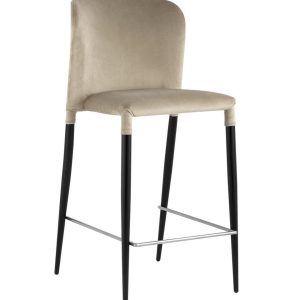 Стул полубарный Лори велюр бежевый
