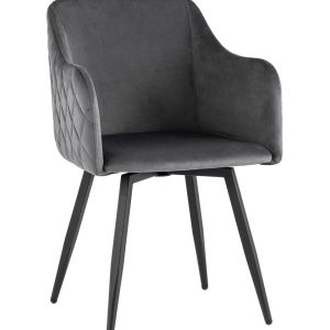 Стул Ника вращающийся велюр серый