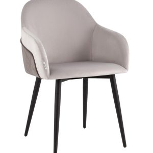 Стул Новел New велюр светло-серый с темно-серой спинкой