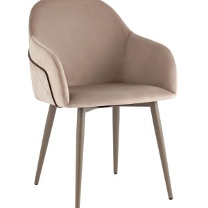 Стул Новел New велюр серо-коричневый, ножки бежево-серые