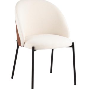 Стул обеденный Adelinde бежевый с коричневой экокожей