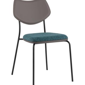 Стул обеденный Casey темно-бирюзовый с серой экокожей