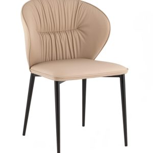 Стул обеденный Deia кремовая экокожа черные ножки