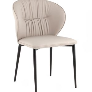 Стул обеденный Deia светло-серая экокожа черные ножки