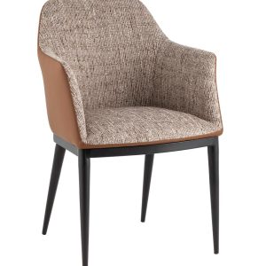 Стул обеденный Itan NC коричневый с коричневой экокожей