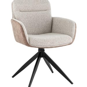 Стул обеденный Waldo светло-серый c бежевой экокожей