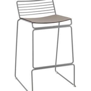 Стул полубарный Danny серый с подушкой