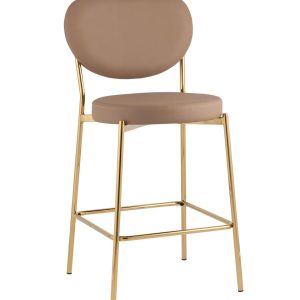 Стул полубарный Барбара NEW экокожа бежевая золотые ножки