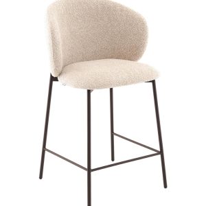 Стул полубарный Блейз букле капучино, каркас серо-коричневый