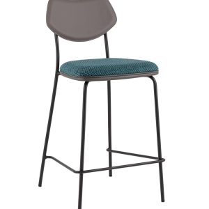 Стул полубарный Casey темно-бирюзовый с серой экокожей