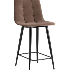 Стул полубарный Джанго велюр коричневый высота сиденья 60 см