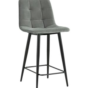 Стул полубарный Джанго велюр серый высота сиденья 60 см