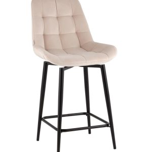 Стул полубарный Флекс с поворотным механизмом велюр бежевый
