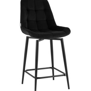 Стул полубарный Флекс с поворотным механизмом велюр черный