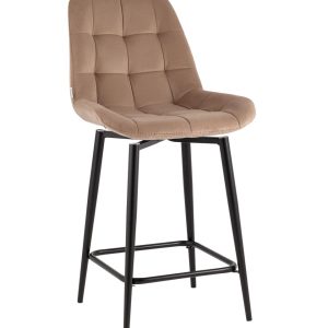 Стул полубарный Флекс с поворотным механизмом велюр капучино