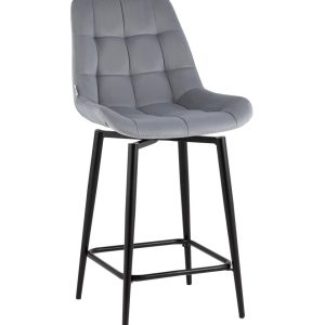 Стул полубарный Флекс с поворотным механизмом велюр велютто серый
