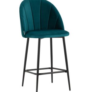 Стул полубарный Логан велюр изумрудный