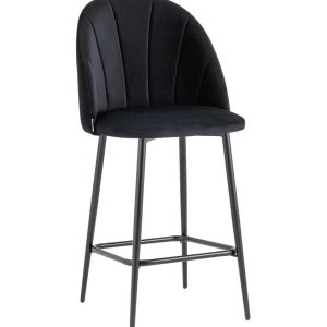Стул полубарный Логан велюр черный