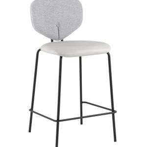 Стул полубарный Masey серый с серой экокожей