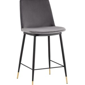 Стул полубарный Мелисса велюр темно-серый