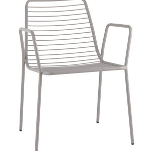 Стул с подлокотниками Дели металл серый