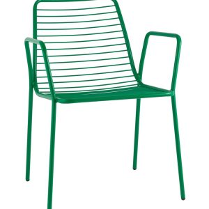 Стул с подлокотниками Дели металл зеленый
