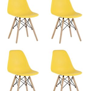 Стул Eames Style DSW желтый x4 (разборный каркас)