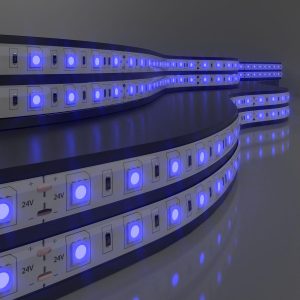 Светодиодная лента 24 В 14,4 Вт/м 60 Led/м 5050 IP20, синий, 5 м Лента
            светодиодная 24V 14,4W 60Led 5050 IP20 синий, 5м