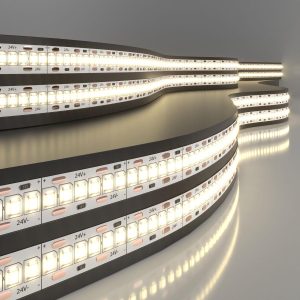 Светодиодная лента 24 В 24 Вт/м 240 Led/м 2835 IP20, теплый белый 3300K, 5 м
            Лента светодиодная 24V 24W 240Led 2835 IP20 тёплый белый, 5м