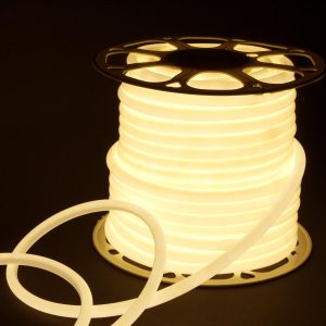 Светодиодный гибкий неон 220 В 9.6 Вт/м 144 Led/м 2835 IP67, круглый дневной
            белый 4200 K, 50 м Гибкий неон 220V 9,6W 144Led 2835 IP67 круглый дневной белый,
            50 м