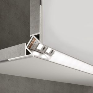 Встраиваемый угловой алюминиевый профиль (внешний угол) для светодиодной ленты
LL-2-ALP015