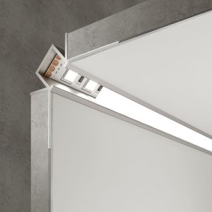 Встраиваемый угловой алюминиевый профиль (внутренний угол) для светодиодной
ленты LL-2-ALP014