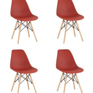 Стул Eames Style DSW терракотовый x4 (разборный каркас)