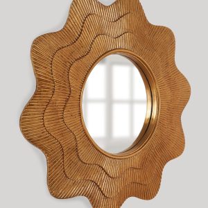 Золотое настенное зеркало "Марайа"