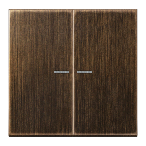 Клавиша двойная с линзами JUNG LS METAL, античная латунь, ME2995KO5AT