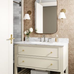 Золотое настенное зеркало "Олни"