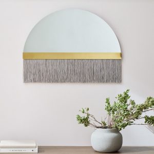 Декоративное зеркало "Арья" с серой бахромой