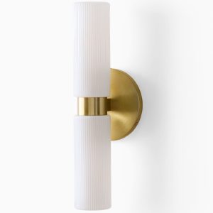 Золотое бра с белым плафоном "Батлер"