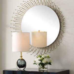 Золотое зеркало настенное "Уго"