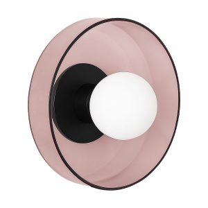 Настенный светильник с розовым стеклом “Кассель” – Ø 35 см