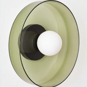 Настенный светильник “Кассель” с зеленым стеклом – Ø 35 см